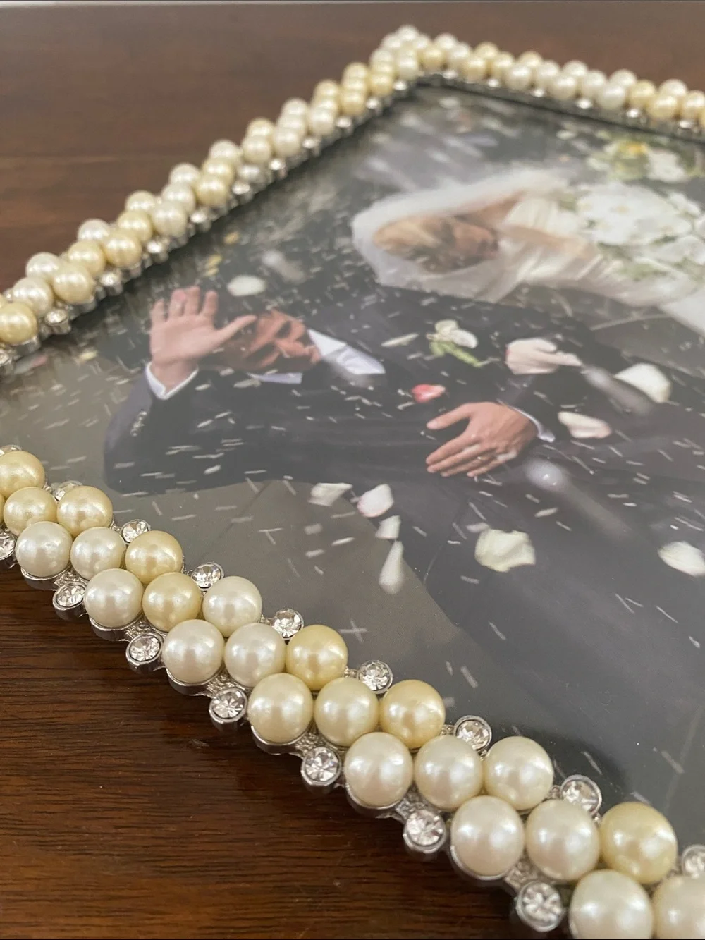 Pearl and Rhinestone Beaded 8x10 Frame